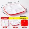 Melamine Divided Meal Tray: Food-Grade 4/6 Grid for Fast Food & Buffets