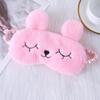 Unicorn Ears Plush Eye Mask with Embroidered Rabbit Design for Sleep Shading