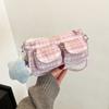 Sweet Plaid Bag, Foreign Style Cute Messenger Bag 2025 New Spring Fresh College Style Shoulder Small Square Bag