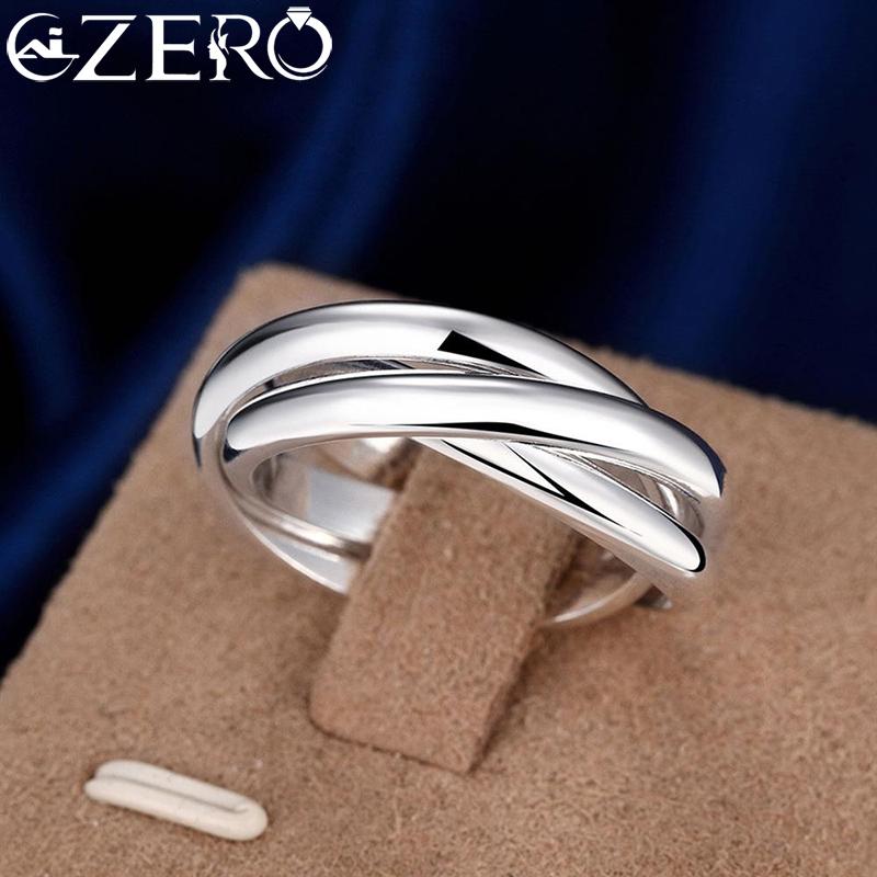 

925 Silver Three Round Woman Rings Fine Jewelry Trending Products Offers With ALIZERO Jewellery 5