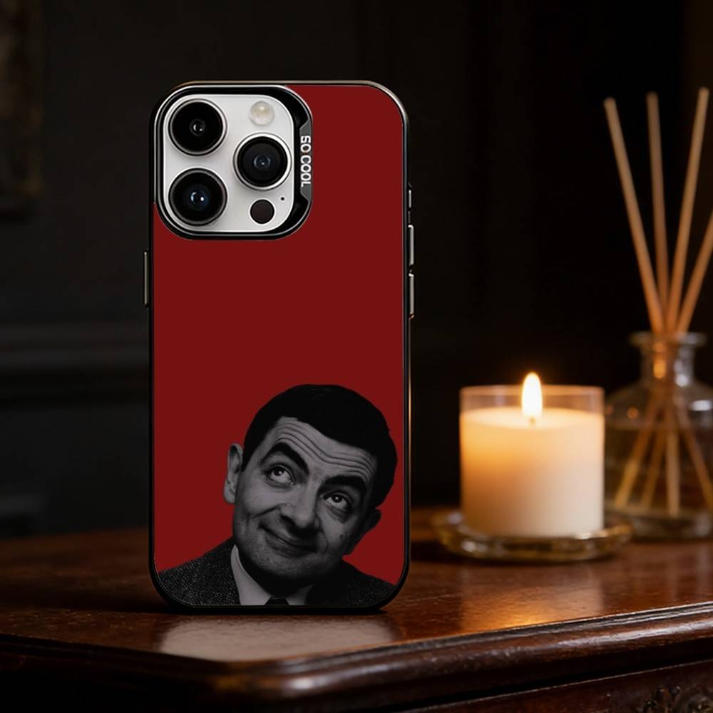 Funny Mr B- BeanS Phone Case For iPhone 17,16,15,14,13,12,11,Pro Max,Plus Candy Silver Cover