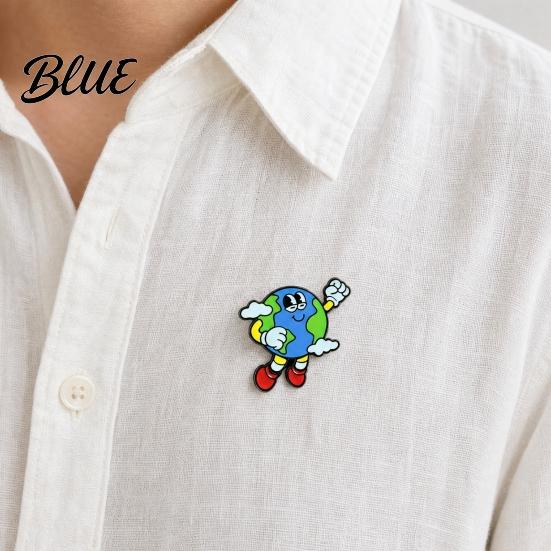 Environmental Awareness Pin Earth Enamel Lapel Pin Protecting The Metal