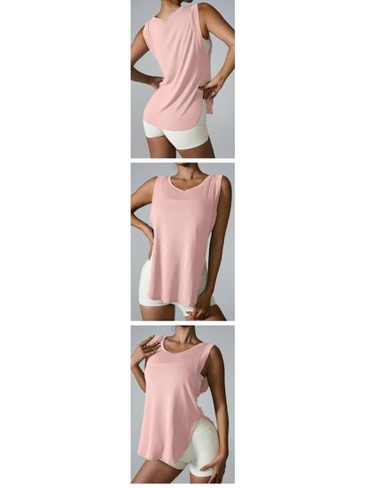 Volná dámská vesta bez rukávů na jógu a běh: Evropský a americký styl