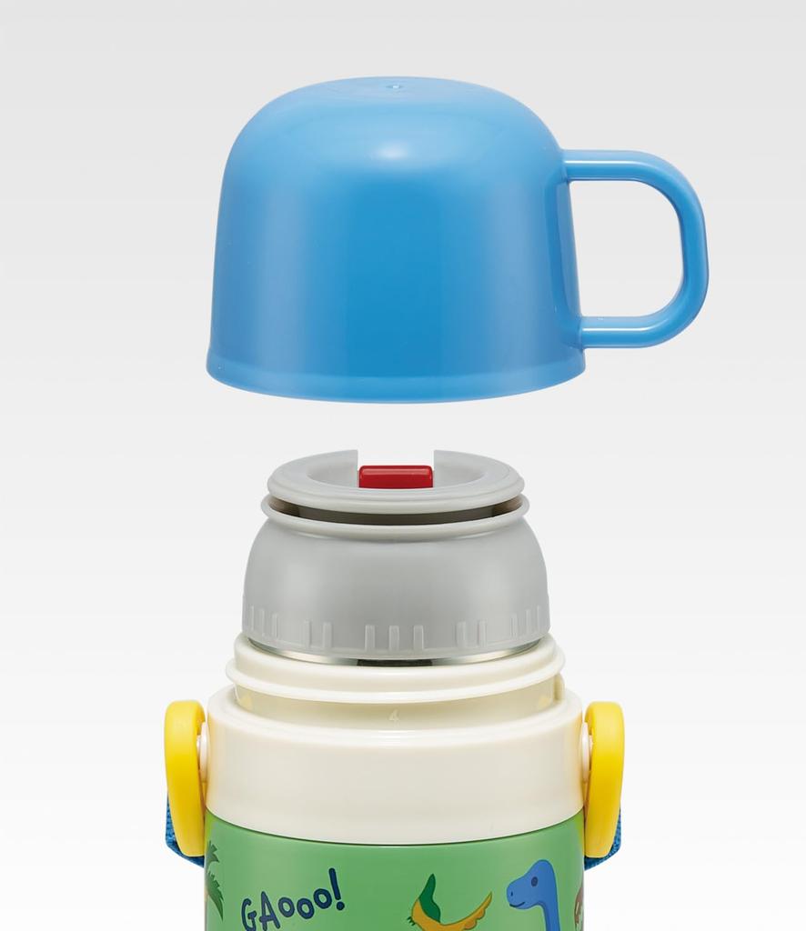 Skater Water 420ml or 350ml Dinosaur Size Small Stainless Sports Water Children's Bottle, 2-Way, (Direct Drink) (Cup Drink), Design, 26, Boys,