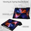 For iPad Pro 12.9 2018, 2020, 2025, 2025 with Pen Holder-[Tri-fold Stand + Auto Wake/Sleep],High-grade Acrylic Case Transparent