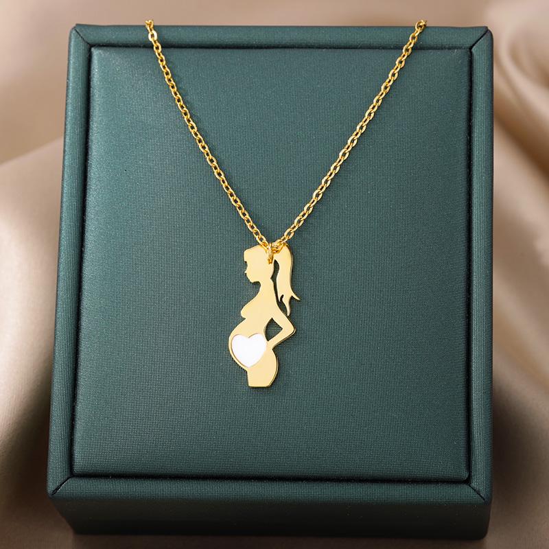 Mom and Choker Necklace For Women Gold Color Stainless Steel Necklace Charm Collier Family Jewelry Mother's Day Gift