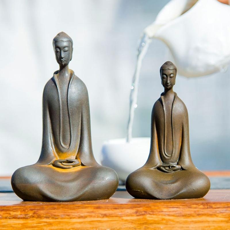 Outdoor Sitting Buddhism Statue Meditating Carving Statue Buddhism Sculpture for Peaceful Home and Garden Decoration