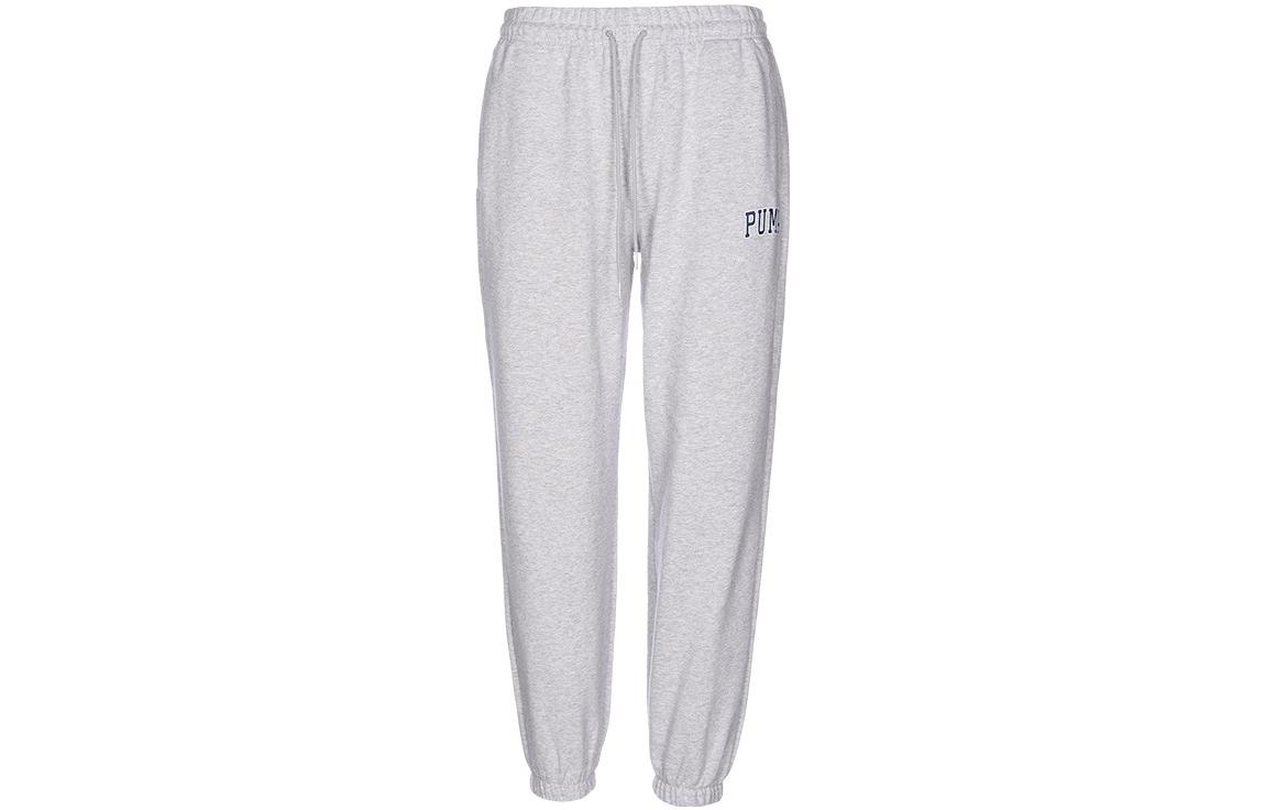 PUMA Knitted Sweatpants Unisex Gray Moderate Cuffed Pants 536772-04 XL