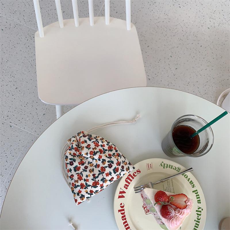 

Storage Bag Corduroy With Drawstring Drawstring Small Cloth Bag Organizing For білий