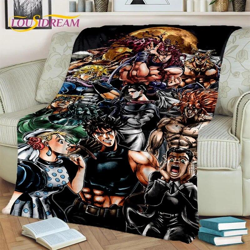 Jojo Bizarre Adventure Cartoon Anime Decke, weiche Überwurfdecke für Zuhause, Schlafzimmer, Bett, Sofa, Picknick, Reisen, Büro, Decke, Kind
