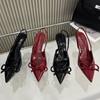 Fashion Red Footwear Women High Heels Pumps Shoes New In 2025 Fashion Butterfly-Knot Female Slingbacks Pointed Toe Ladies Heels Shoes