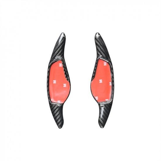 2x Real Carbon Fiber Steering Wheel Paddle Shifter Cover For BMW 3 5 7 G20 G30