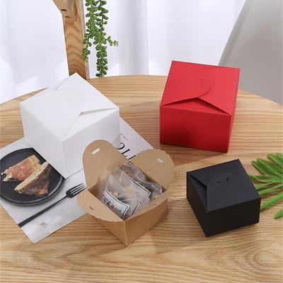 10 peças caixas dobráveis de papel kraft quadrado doces pastelaria bolo casamento festa aniversário presente caixa de embalagem