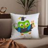 Cute D-Duolingos Pillow Case Anti-dustmite Pillowcase Invisible zipper silky short plush Sofa cushion cover