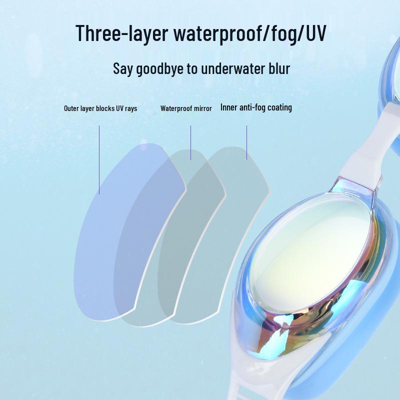 High-Definition Silicone Swimming Goggles for Adults - Waterproof, Professional Outdoor Eye Protection Swim Gear for Men and Women