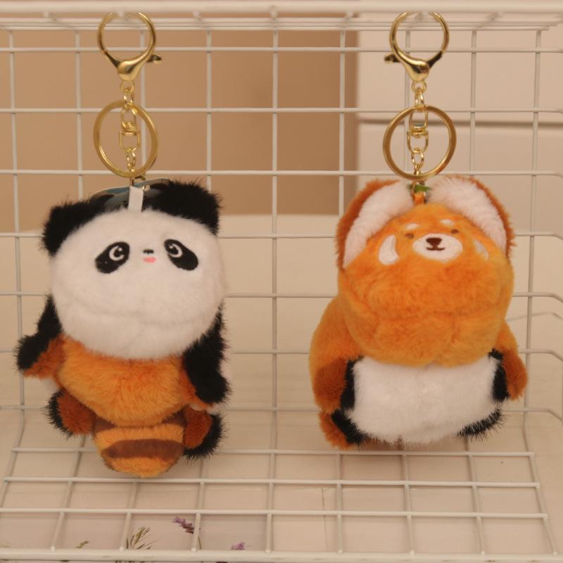 

Плюшевый брелок-перевертыш «Красная панда и енот» 4-inch with Gold Lobster Clasp