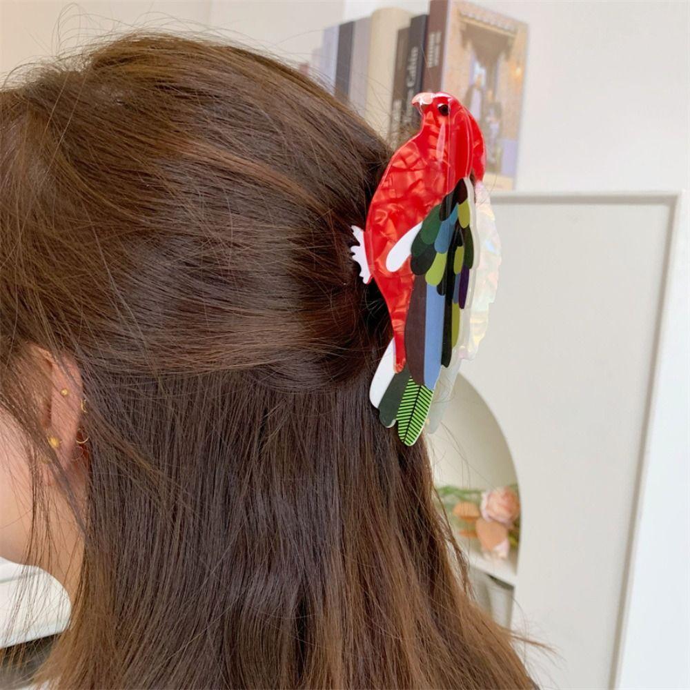 Hummingbird Acetic Acid Hair Claw Cute Cartoon Animal Shark Clip Sweet Bird Hair Clip  Travel