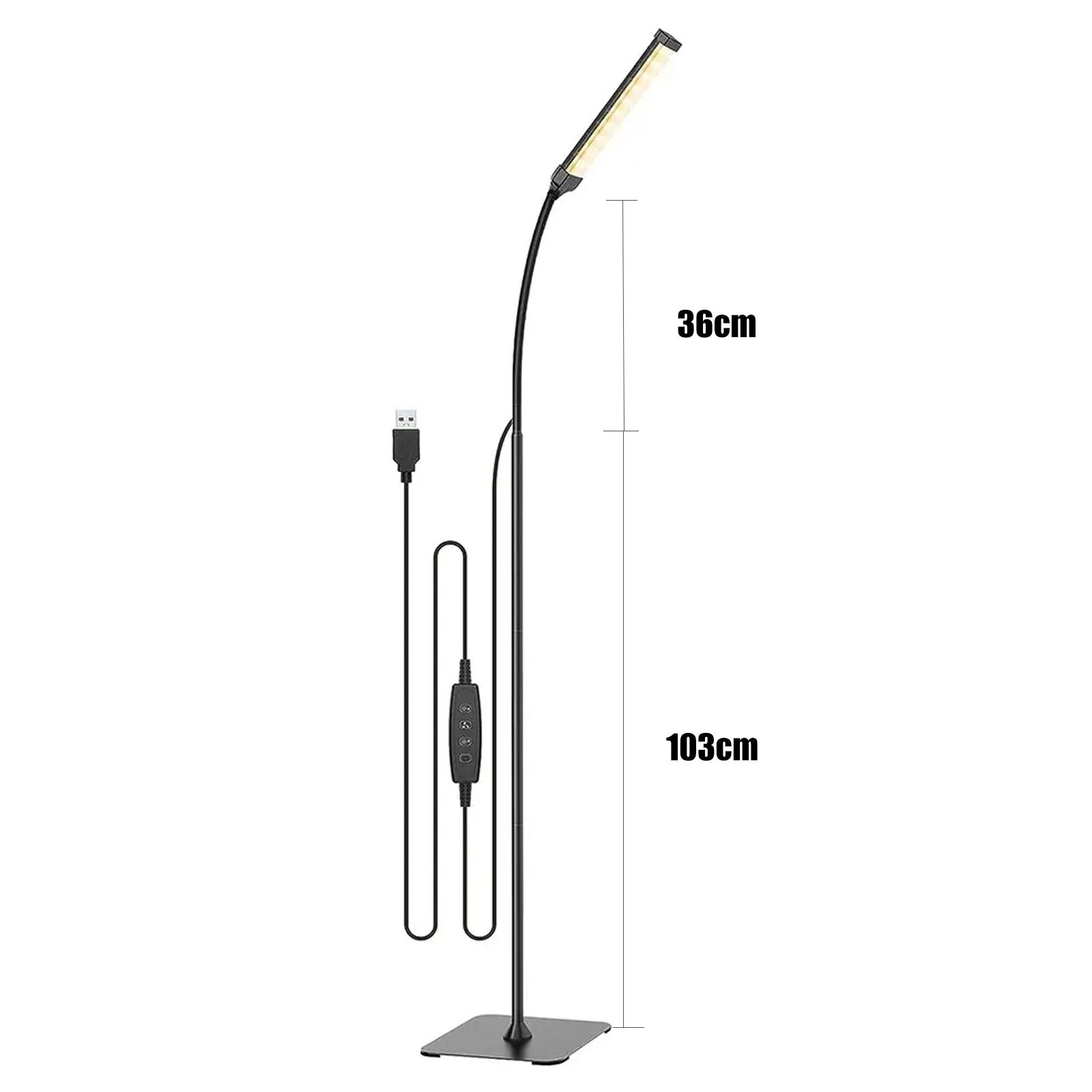 

Светодиодный напольный светильник для гостиной, регулируемый на гусиной шее, регулируемый светильник для чтения в помещении, для спальни, украшения офиса чёрный