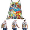 Playful Donut Plus Cupcake Pattern Knapsacks Compact Drawstring Bags Keeping Tote Book Bags for Outing Students