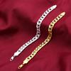 Classic Vintage Simple Flat Curb Cuban Chain Bracelet Punk Gothic Jewelry