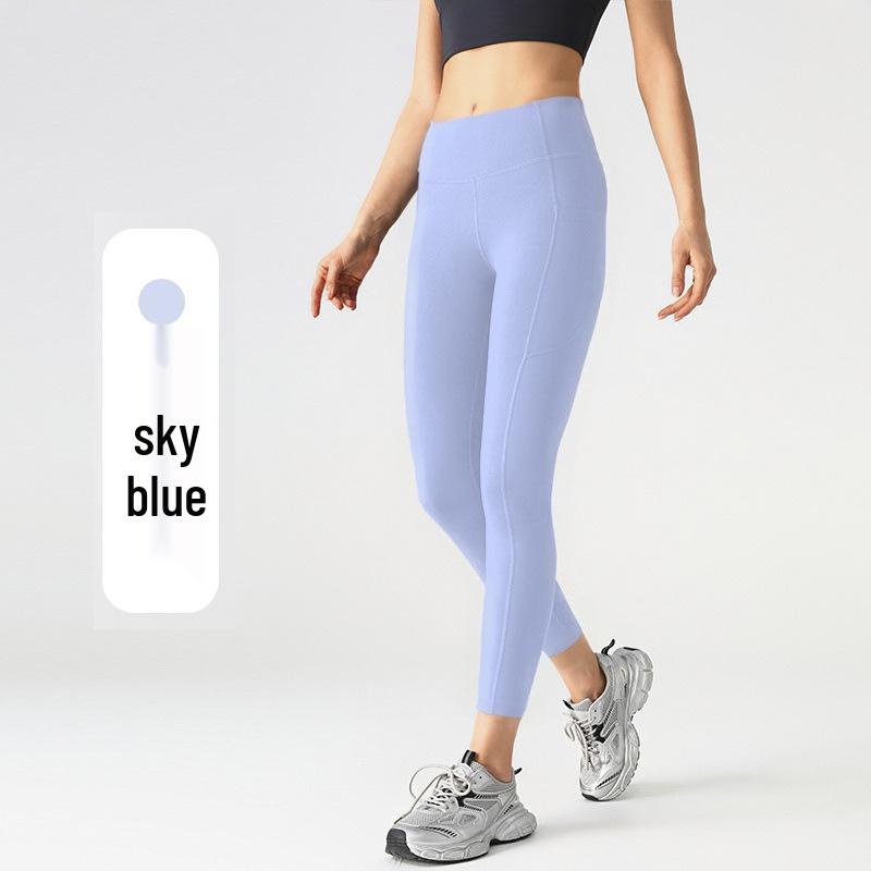 High-Waist Butt-Lift Yoga Pants with Side Pockets - Stretch Athletic Leggings for Women