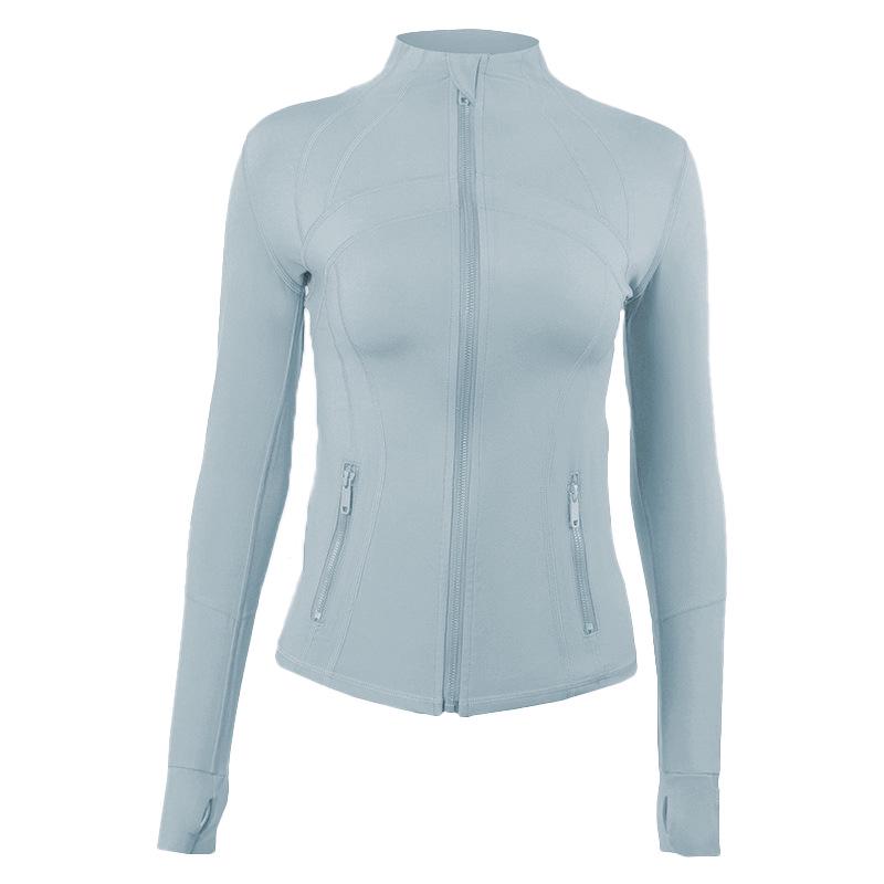 Women's Spring Yoga Sport Jacket - Tight Fit, Casual Jogging, Breathable, Zippered, Stand-Up Collar, Long Sleeve.