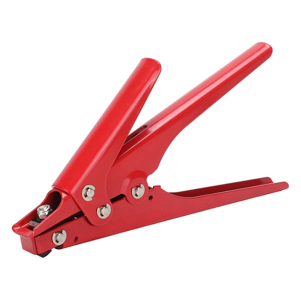 Width 2.4-9mm Zip Tie Tool and Tensioning and Cutting Tool for Plastic or Nylon Cable Tie Zip Tie Pliers with Adjustable Tension красный