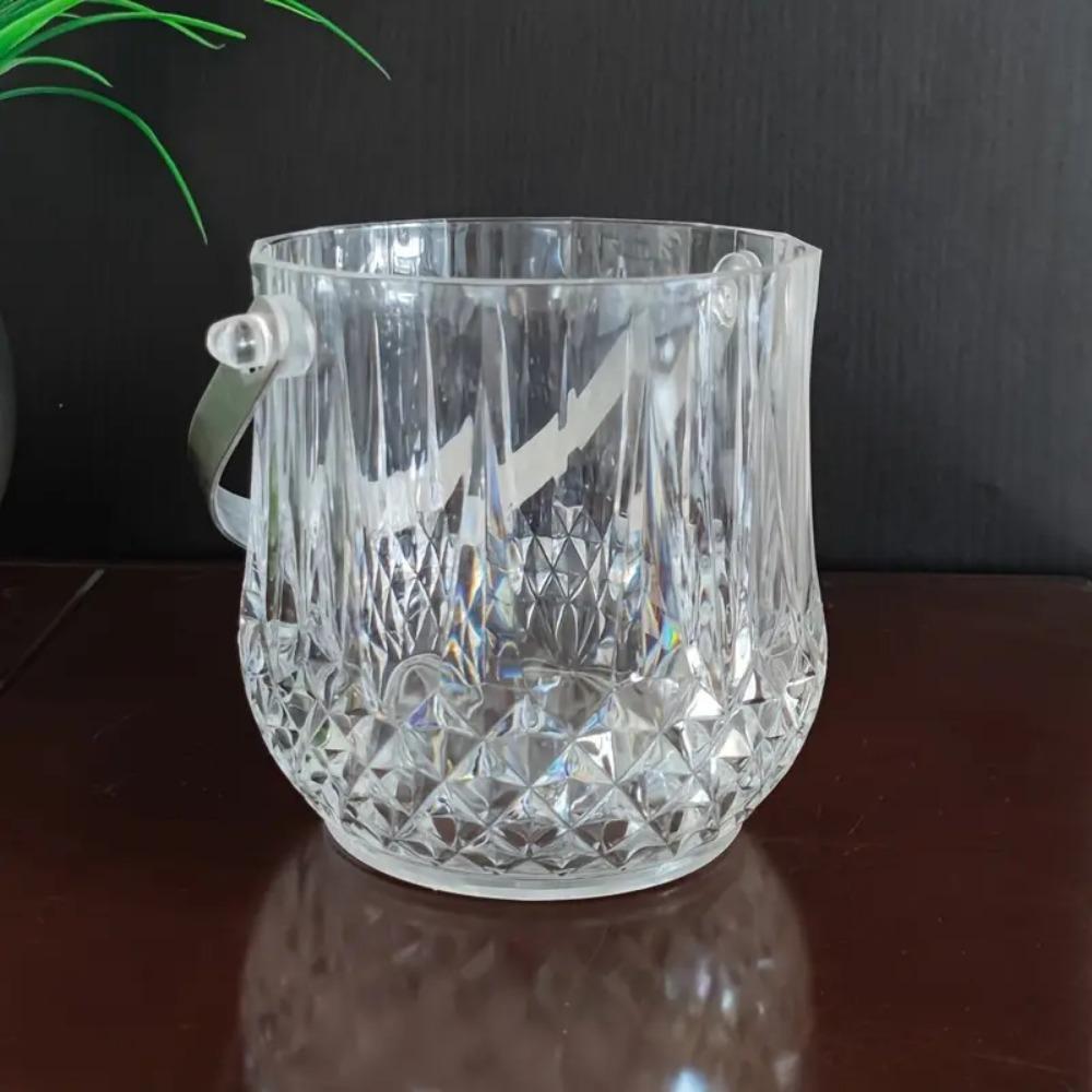 Acrylic Wine Chilling Bucket With Handle Beverage Chilling Tub Champagne Ice Bucket  Party
