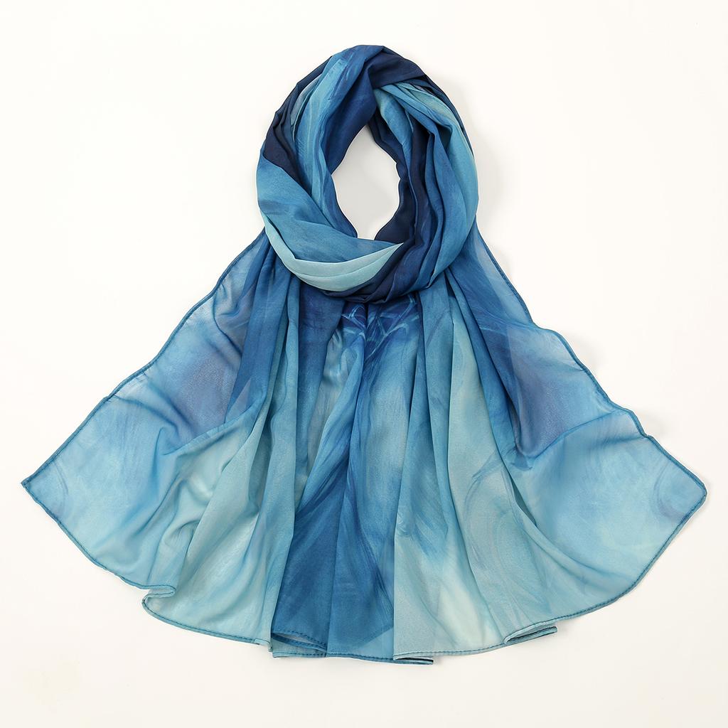 New Arrive Printed Floral Chiffon Hijab Scarf Women Fashion Tie-dye Shawl Muslim Premium Chiffon Headscarf Islam Luxury Turban