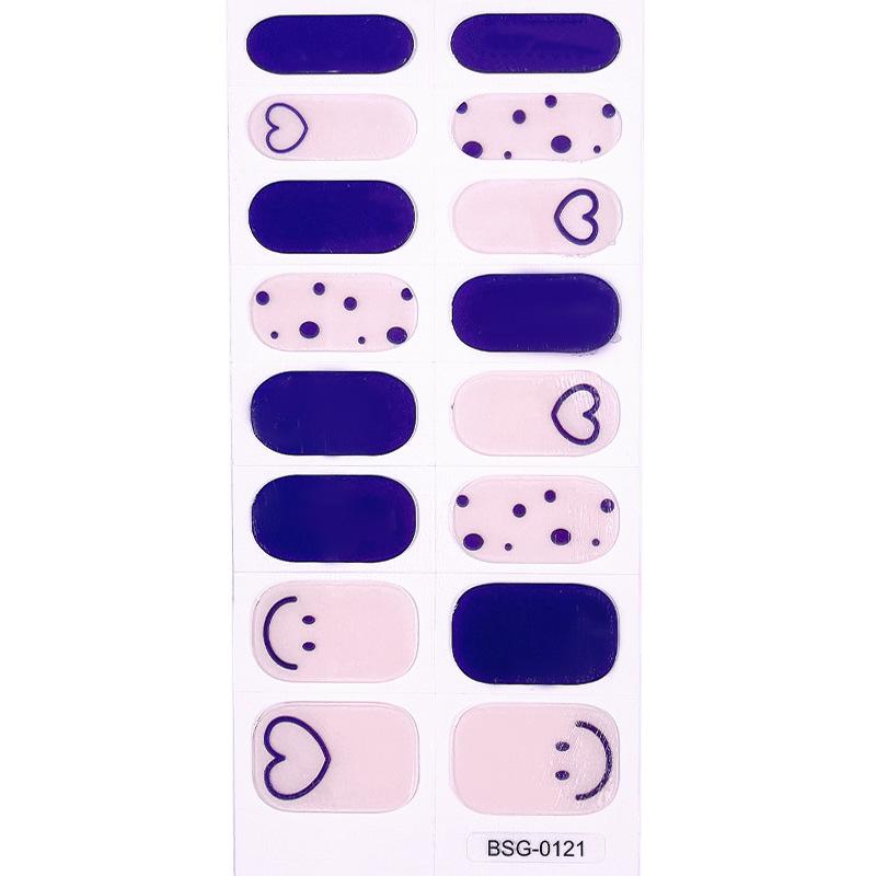 Gel Nail Sticker New Gold Color Semi-baked Nail Sticker Decoration