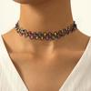 Fashion Colorful Braided Fish Thread Choker Necklace For Women Girls Vintage Elastic Beaded Neck Chain Necklace Jewelry Gifts