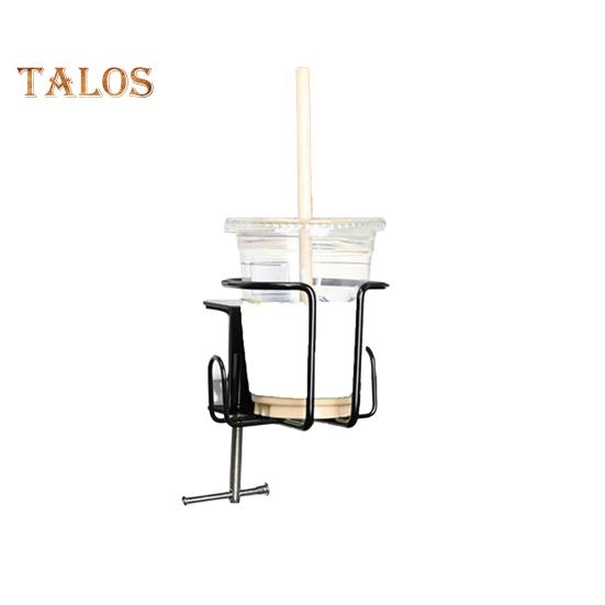 Desk Cup Holder Anti-Spill Clip-On Table Drink Holder Sturdy Clamp for Lawn Chair Stainless Steel Horizontal/Vertical Mount