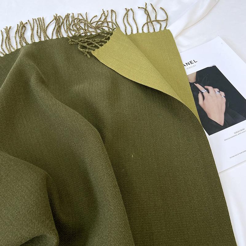 Fashionable And Trendy Scarves For Women In Autumn And Winter, New Mid Length Scarves With Sweet And Warm Tassel Shawls For Students And Couples