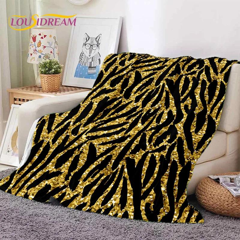 Manta de Franela Suave con Estampado de Rayas de Cebra Coloridas, Leopardo y Tigre, Manta de Tiro Cómoda para Picnic, Camas, Hogar