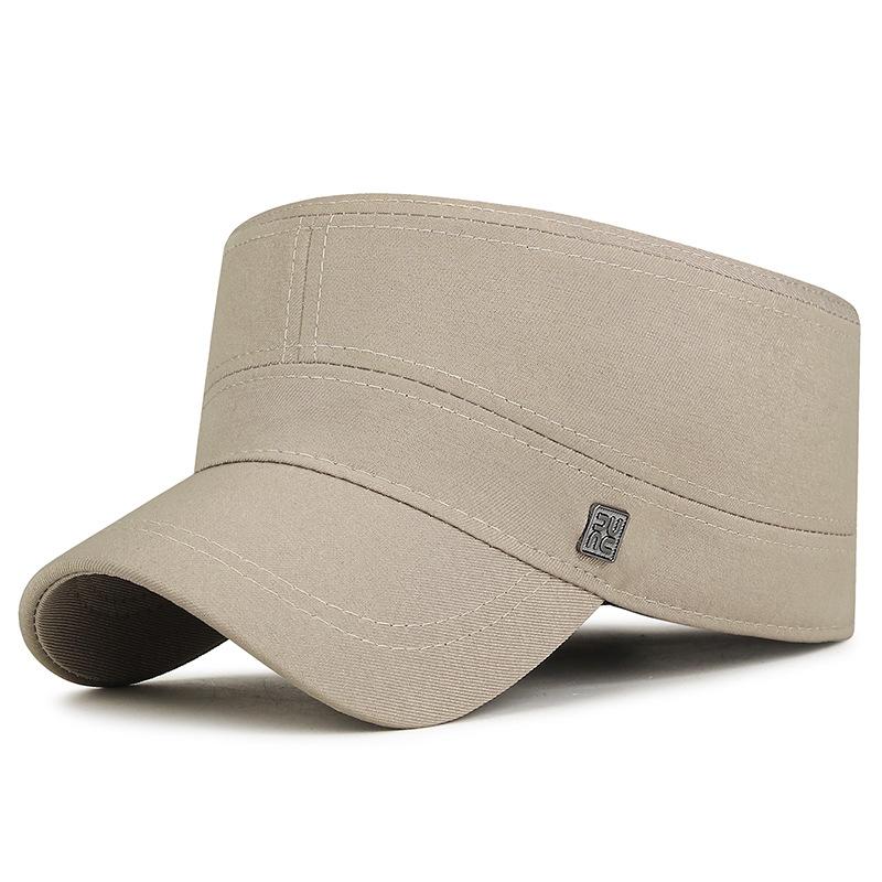 Spring Autumn Outdoor Flat Top Cap Middle-Aged and Elderly Sun Hat Solid Color Cap