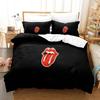 3D Print R-Rolling S-Stoness Logo Bedding Set Duvet Cover Bed Set Quilt Cover Pillowcase Comforter King Q-Queens Size Boys Adult