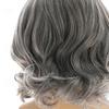 Short Curly Silver-gray Wig with Side Bangs Natural Looking Fluffy Halloween Costume Party Men Women Short