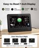 VEVOR 7-in-1 Wi-Fi Weather Station, 177.8 mm TFT Display, Wireless Solar Powered Outdoor Sensor, Rain Gauge, Indoor Outdoor for Weather Forecast