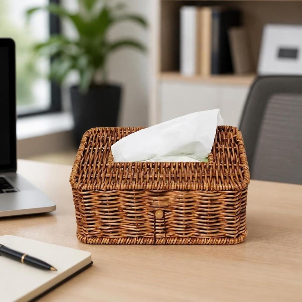 Rustic Tissue Dispenser Vintage Napkin Holder Simple Paper Case Dining Room