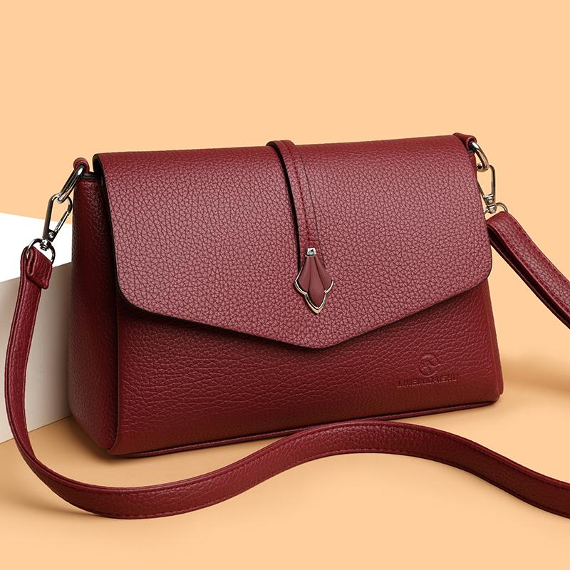 Women's Elegant Brown Faux Leather Shoulder Bag Practical Daily Crossbody Bag Stylish Flap-Closure Shoulder Bag