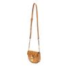 MCM Monogram Coated Canvas Chain Saddle Bag Mini Women Shoulder Bag Cognac MWRAAPA08CO001