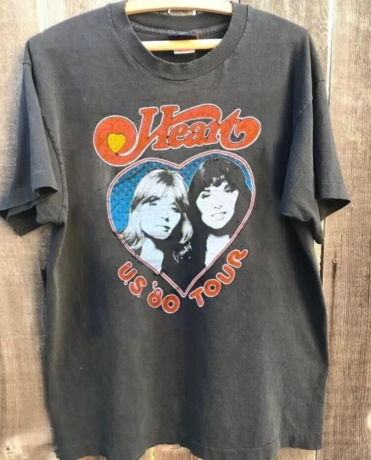 Heart Band Shirt, Heart Band Basic Charcoal Unisex T-shirt Reprint S-5XL Unisex T-Shirt S