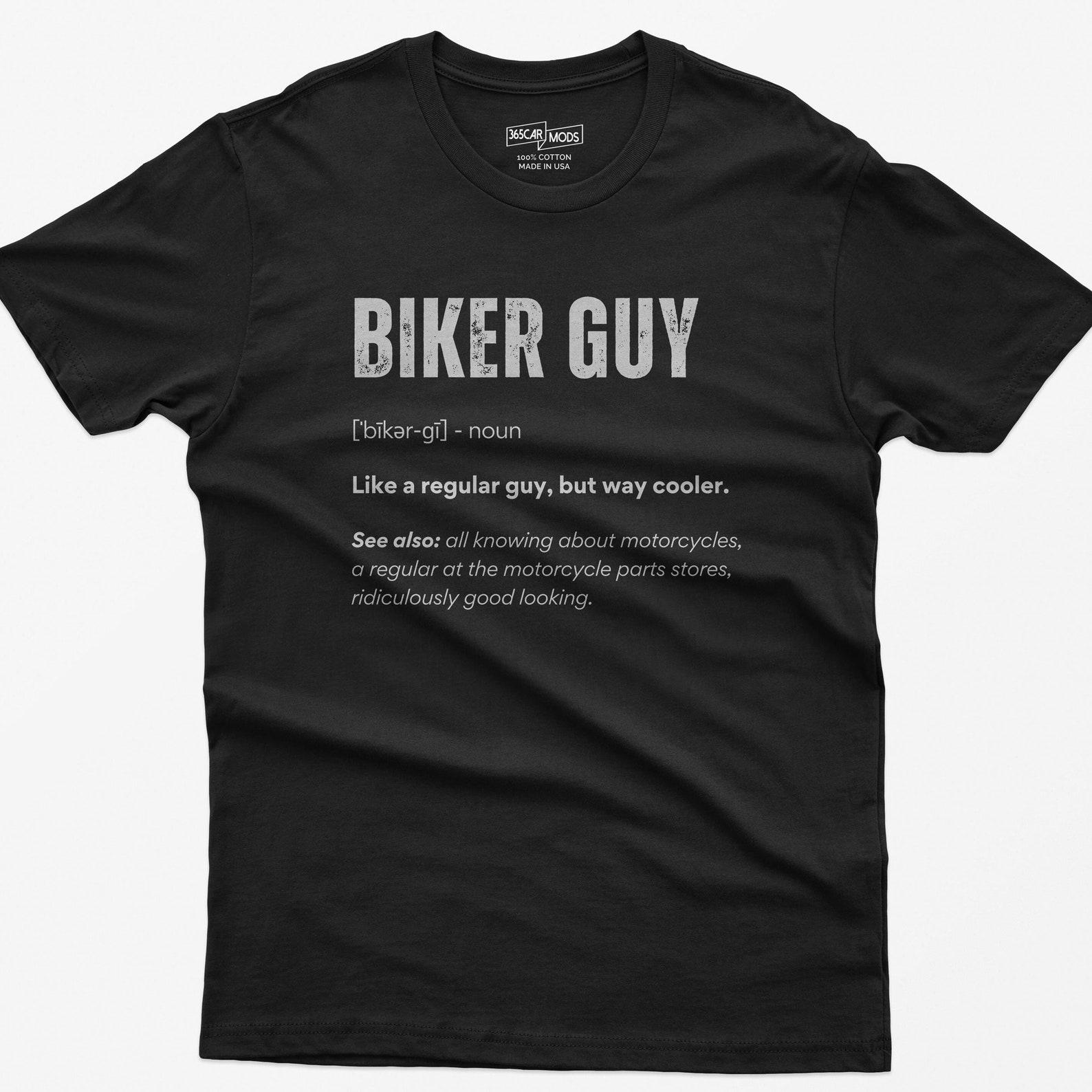 Funny Biker Guy Definition Shirt: Humorous Motorcycle Lover Tee XL