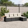 Vidaxl 5-Cz. Ensemble de Relaxation pour Jardin, Coussins, Rotin Noir PE