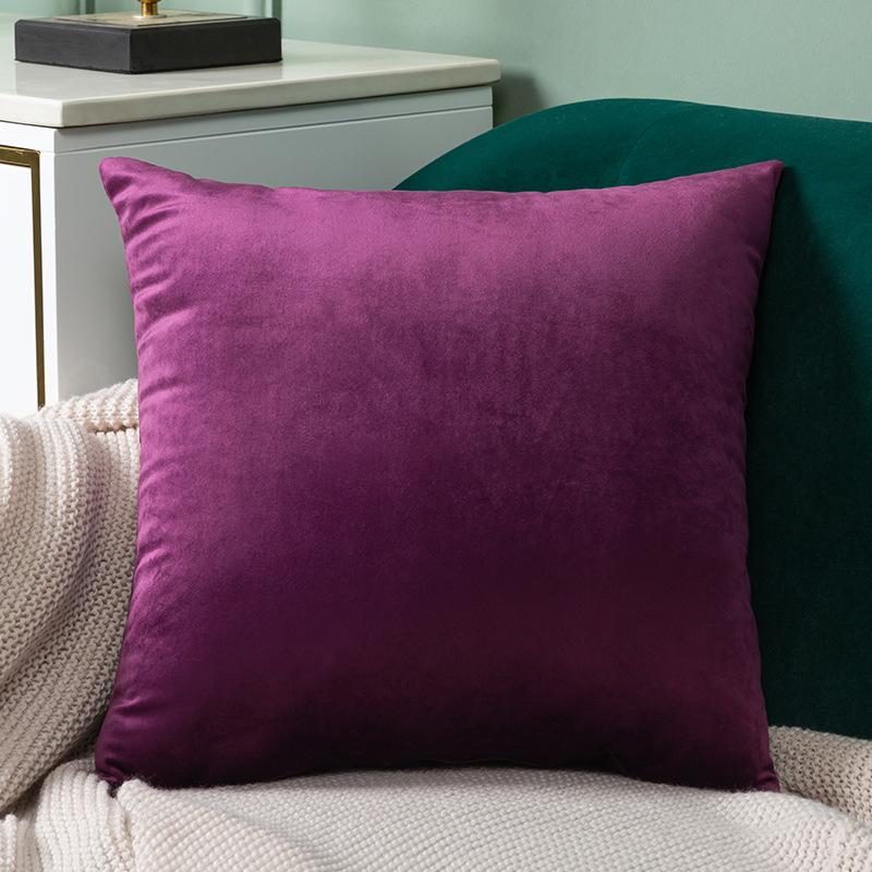 Solid Color Velvet Pillow Sofa Cushion Cover Office Bedside Plush Cushion Cover Dutch Velvet Pillow Cover