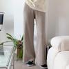 New Arrivals Open Run Women Wide Ribbed Banding Long Winter Pants