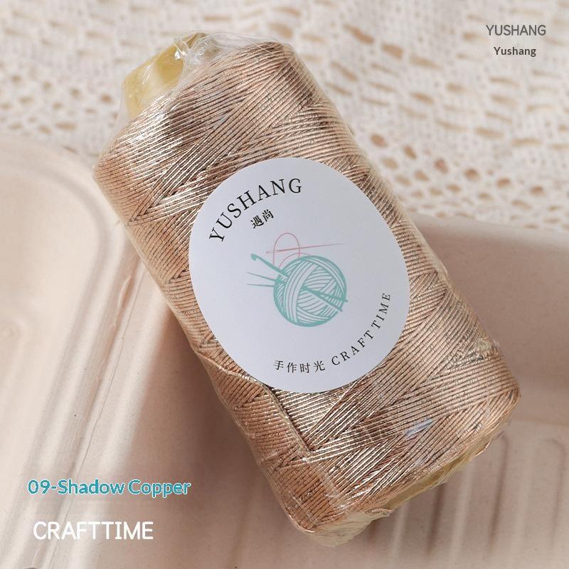 Shiny Glitter Core-Spun Yarn Tear-Resistant Hand Woven Thread for DIY Knitting Bags Purses Home Textile Craft Supplies
