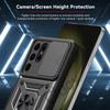 For Samsung Galaxy S24Ultra S23Plus S22 S21 Camera Shockproof Armor Case For Galaxy S23FE Car Magnetic Holder Ring Protect Cover