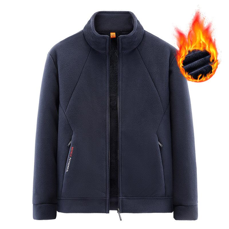 Outdoor Fleece Jacket Men's Autumn and Winter Fleece Jacket Casual Stand Collar Fleece Jacket