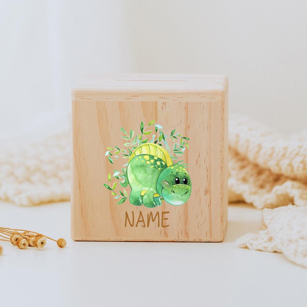 Personalized Money Box Custom Name Wooden Money Boxes Cute Child Coin Bank  Coin Collection Case Birthday Holiday Gifts for Kids